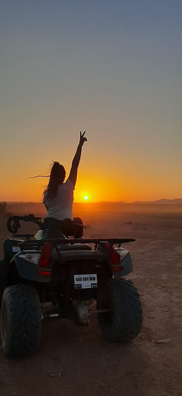 Quad biking at sunset in Agafay Desert